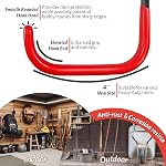 Crochets de garage de 4 po, paquet de 6 crochets muraux robustes pour suspendre, supports d'échelle pour montage mural de garage, crochets en acier en J, organisateurs et rangements d'outils pour tuyau de jardin (55 lbs)