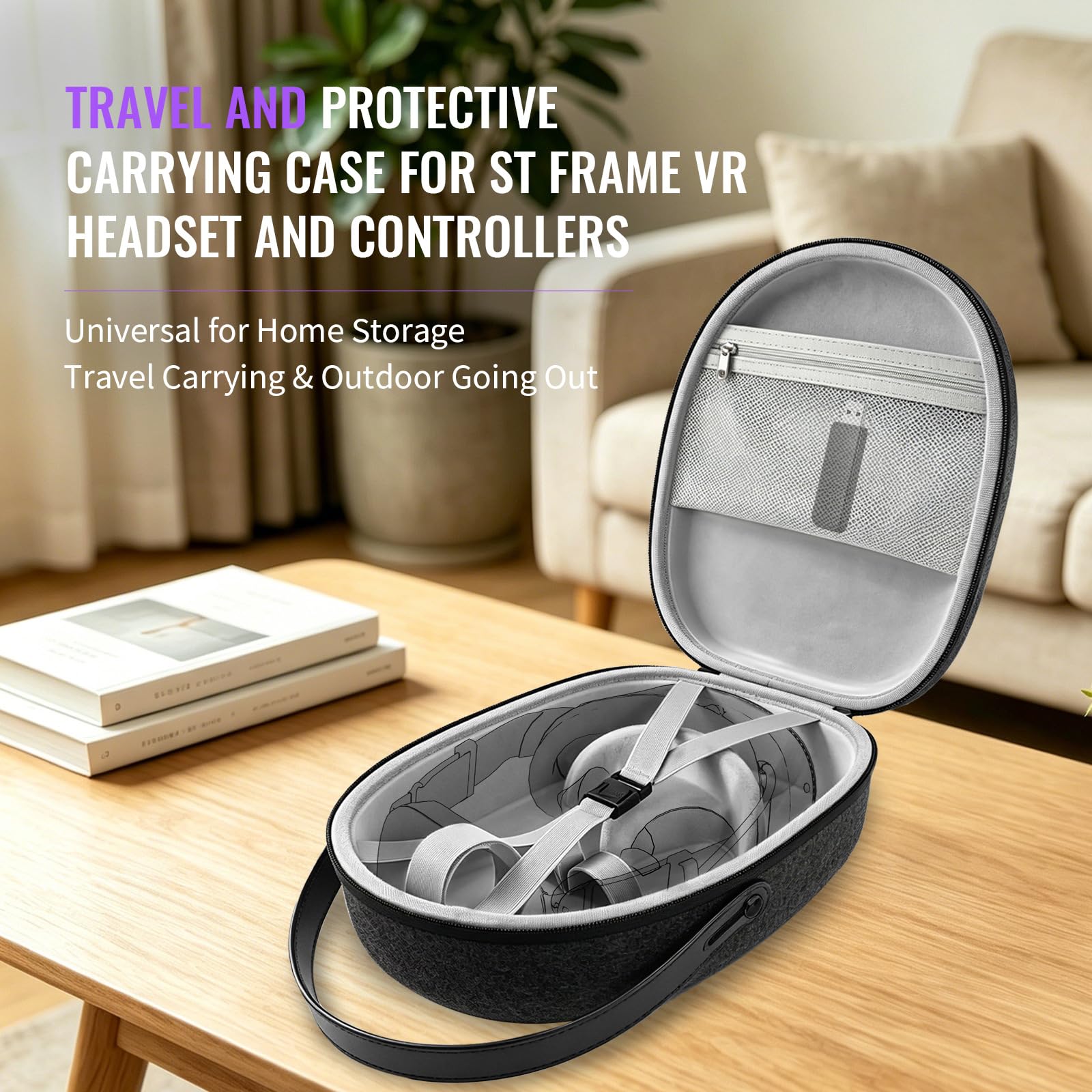 Funda de Transporte y protección para Steam Frame Cascos y mandos de Realidad Virtual, Bolsa de Almacenamiento Multifuncional a Prueba de Polvo
