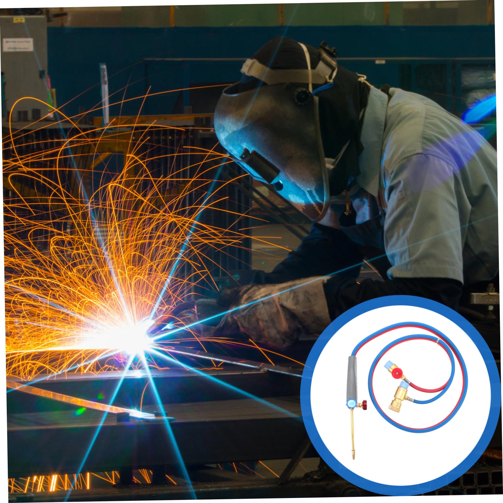 HOMSFOU Kleiner Sauerstoff Propangas Schweißbrenner Mit Ergonomischem Griff Langlebiges Metall Rutschfest Für Schmuck Elektronik Auto Und Haushaltsreparaturen 2m Schlauch
