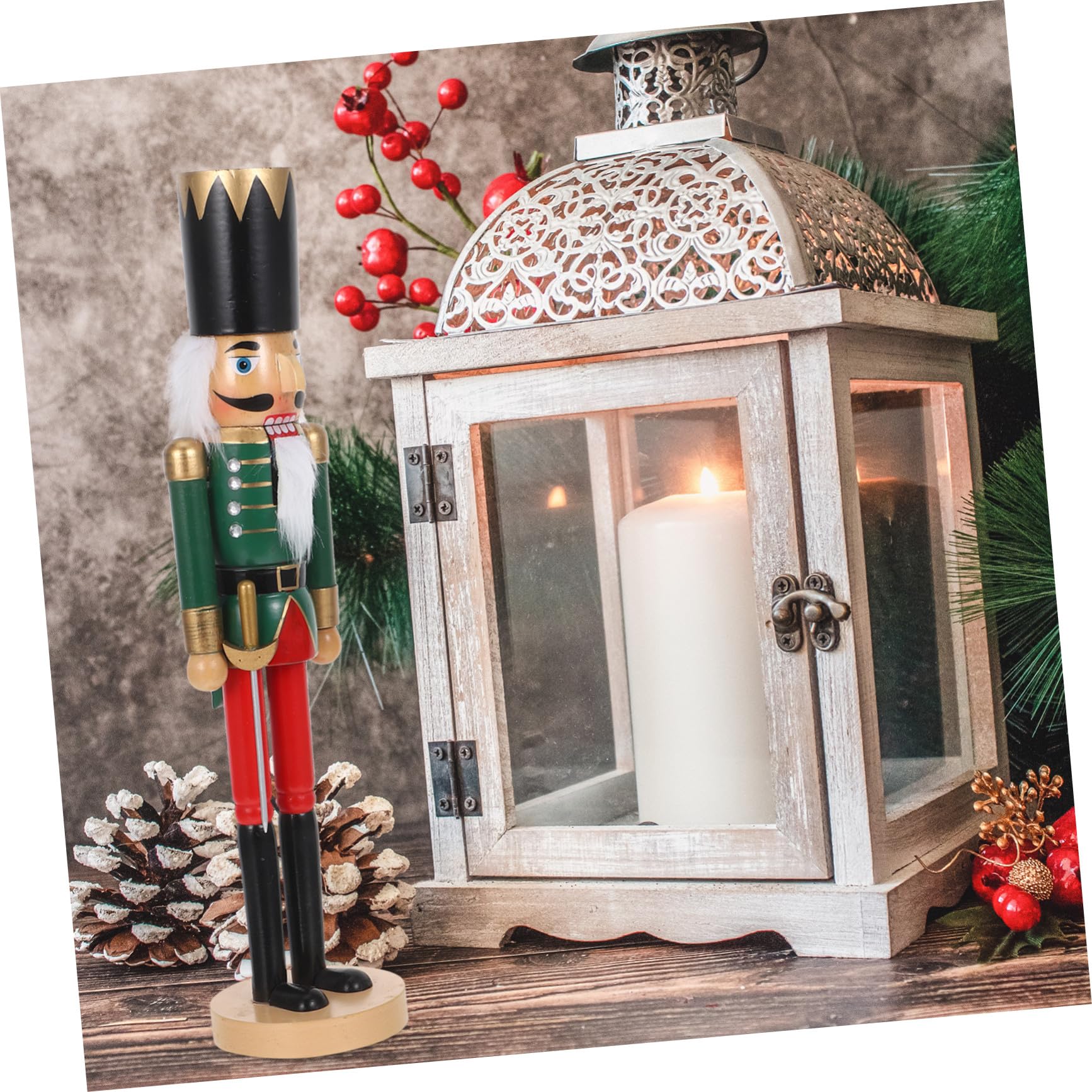 ULTECHNOVO Schiaccianoci in Legno Dipinto Tradizionale Figura Soldato Natalizia Decorazione da Tavolo per Feste di Natale Eccezionale per Collezione di Ornamenti Natalizi