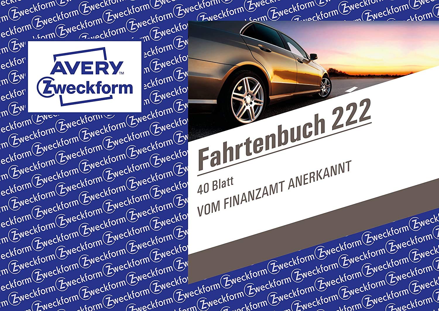 AVERY Zweckform 222 Fahrtenbuch für PKW im 15er-Pack vom Finanzamt anerkannt, A6 quer, 80 Seiten insgesamt 390 Fahrten, für Deutschland und Österreich zur Abgrenzung privater/geschäftlicher Fahrten