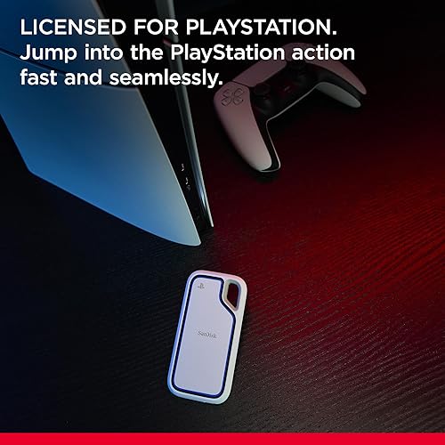 Miniatura 2 de SanDisk SSD portátil Extreme de 2 TB, con licencia oficial para consola PlayStation 5 y PC, hasta 1000 MBs, USB-C, USB 3.2 Gen 2, protección contra