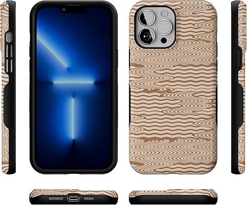 Miniatura 9 de Casely Funda compatible con iPhone 13 Pro Max  Mocha Ripple  Brown Waves  Compatible con MagSafe