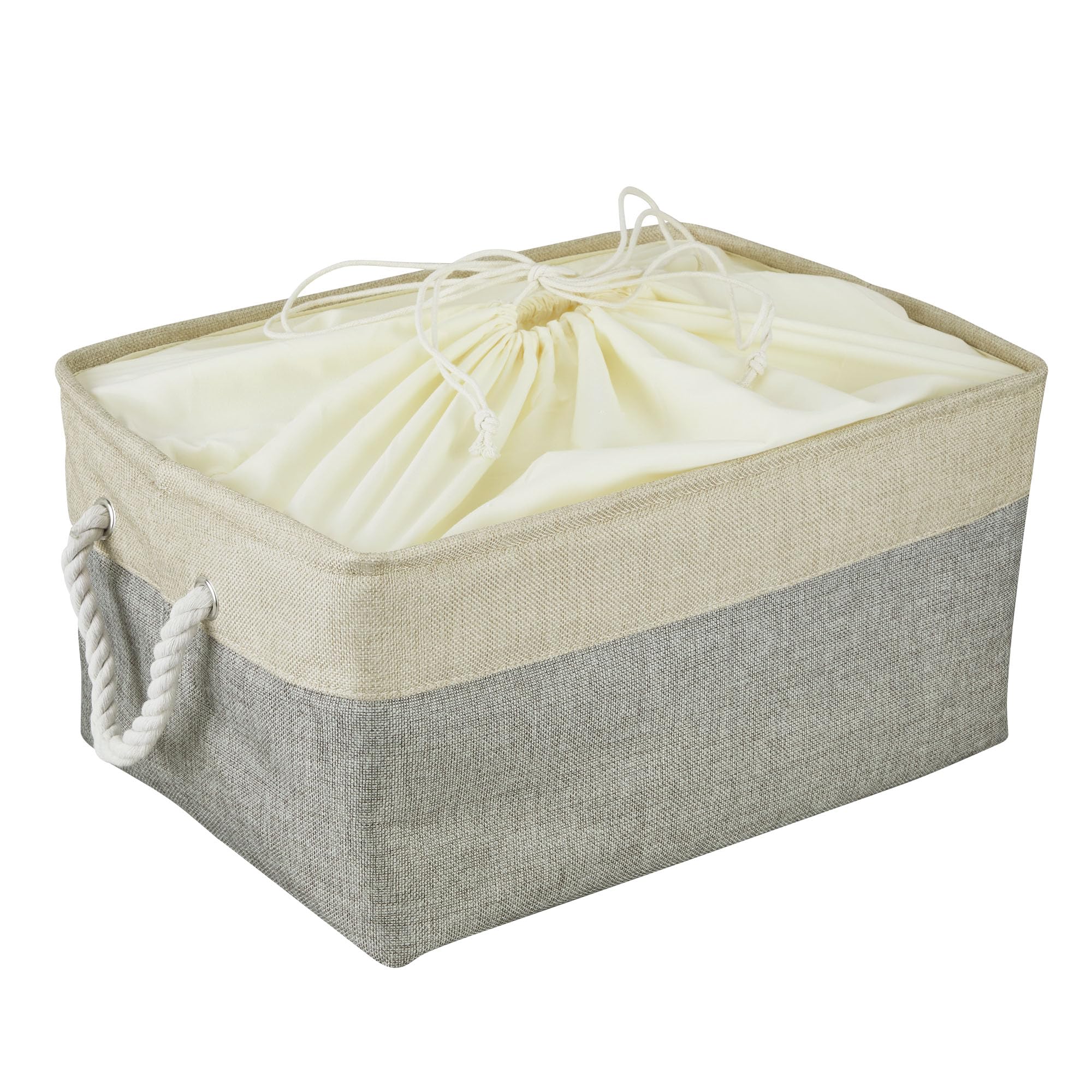 Kolorr Flourish Cloth Basket/Bag - XL - Pack of 1 I Fabric Storage Cubes Organizer with Handles Foldable Storage Baskets for Organizing Toys, Books, Shelves, Closet, Large Storage Box - Grey