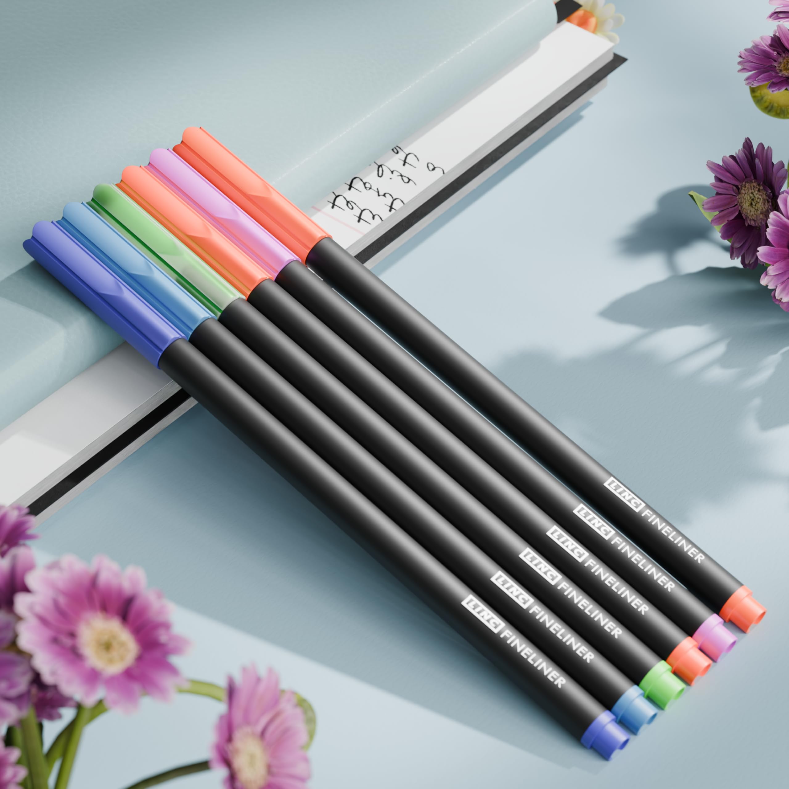 Linc Fineliner Marker Pens, 0.4 mm (Multicolor, Pack of 10) — Amazon image 4
