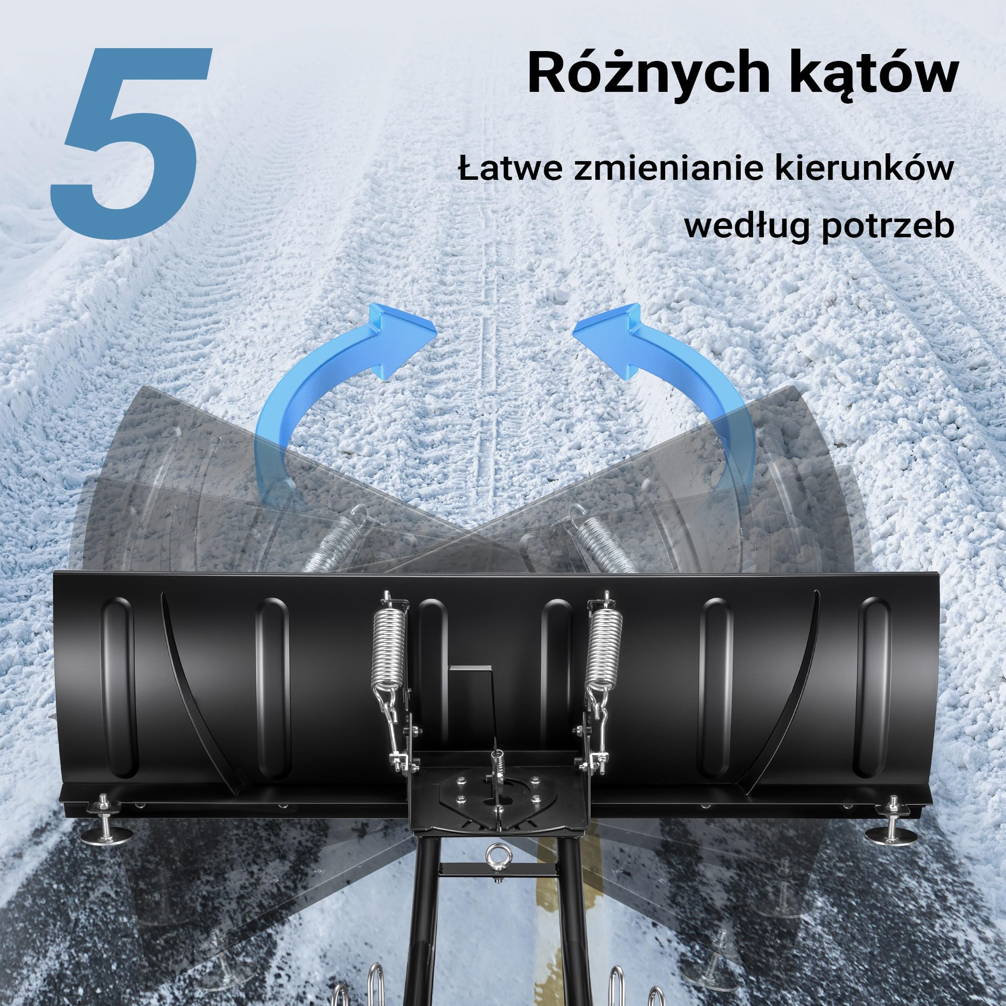 Wiltec Pług do śniegu o wymiarach 140 x 40 cm ze stali SPCC, czarna łopatka do mocowania do quadu, ATV i traktorka kosiarki, szufla do odśnieżania