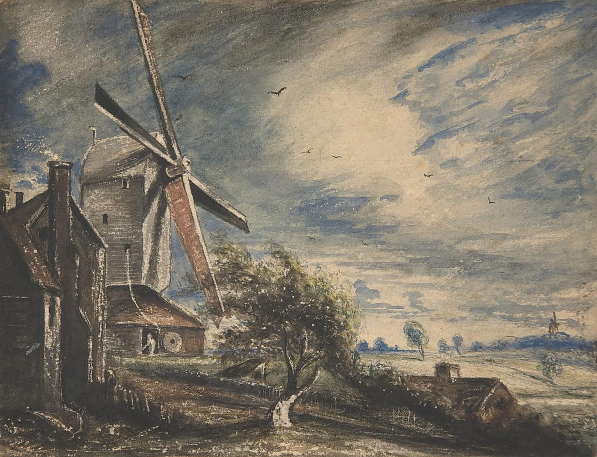 POSTERIIk Vintage Print Pop Art Landscape Artwork a Mill Near Colchester by John Constable Art Prints for Office Home Decor 60x90cm