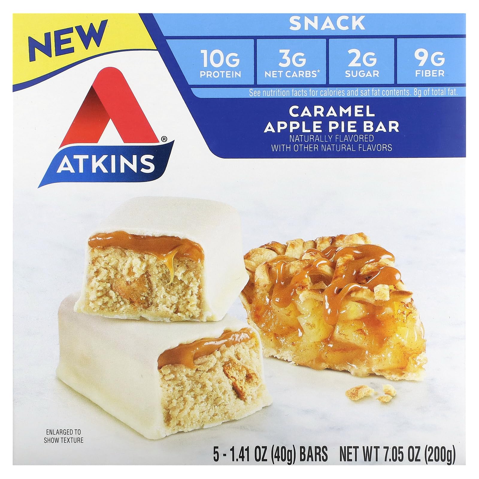 AtkinsSnack, Caramel Apple Pie Bar, 5 Bars, 1.41 oz (40 g) Each