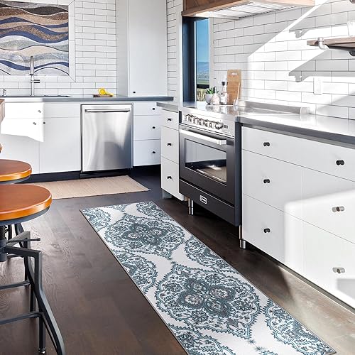 Miniatura 4 de Ottomanson Ottohome Collection - Alfombra antideslizante de goma con diseño moderno marroquí de 2 x 7 pies, 1 pies 10 pulgadas x 7 pies, color