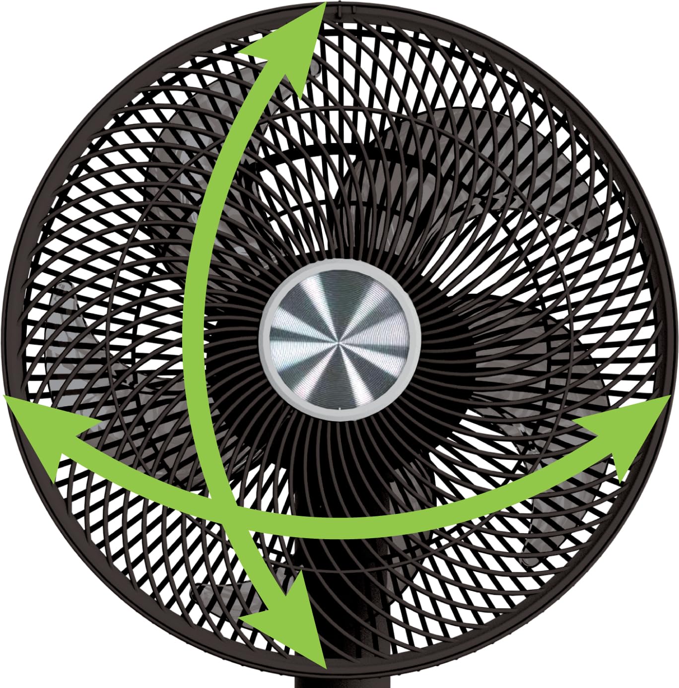 Techly 621680 Ventilatore 12" 2 in 1 con Piantana a 3 Altezze 12 velocità con Telecomando Oscillazione a 720° e Timer Nero