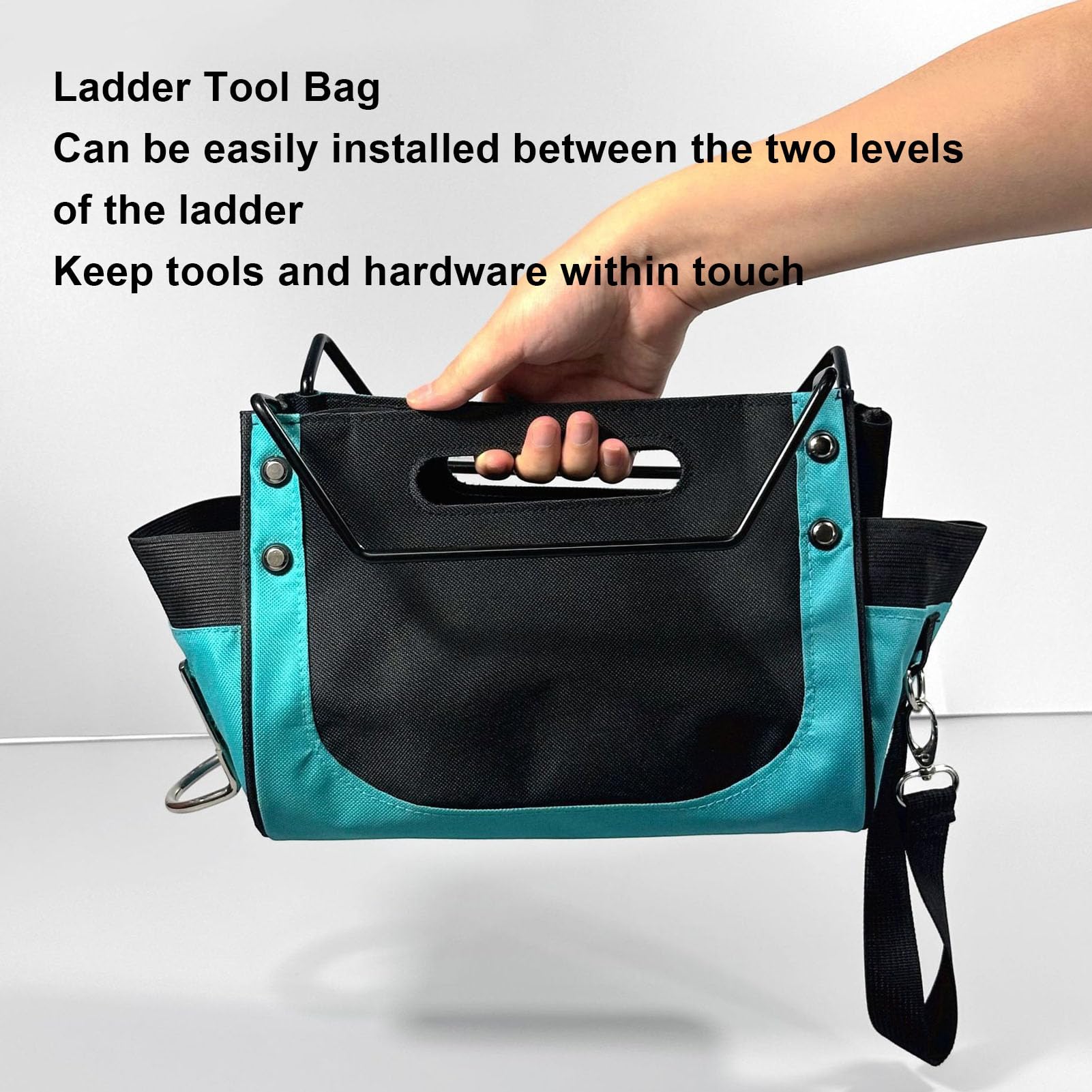 Bolsa Plegable para Bandeja de Herramientas de Escalera, Bolsa Colgante Portátil para Herramientas de Escalera, sin Necesidad de Subidas Repetidas hacia Arriba y hacia Abajo