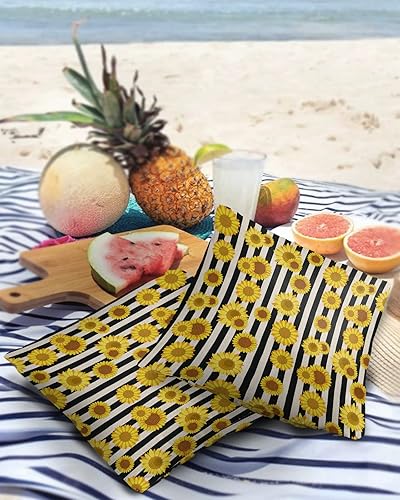 Miniatura 10 de Juego de 2 fundas de almohada impermeables para sofá, diseño de bosque brumoso, otoño, pino, montaña, fundas de cojín decorativas de 18 x 18