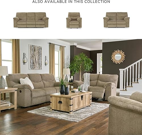 Miniatura 6 de Signature Design by Ashley Alphons - Sofá biplaza reclinable de transición, color marrón claro