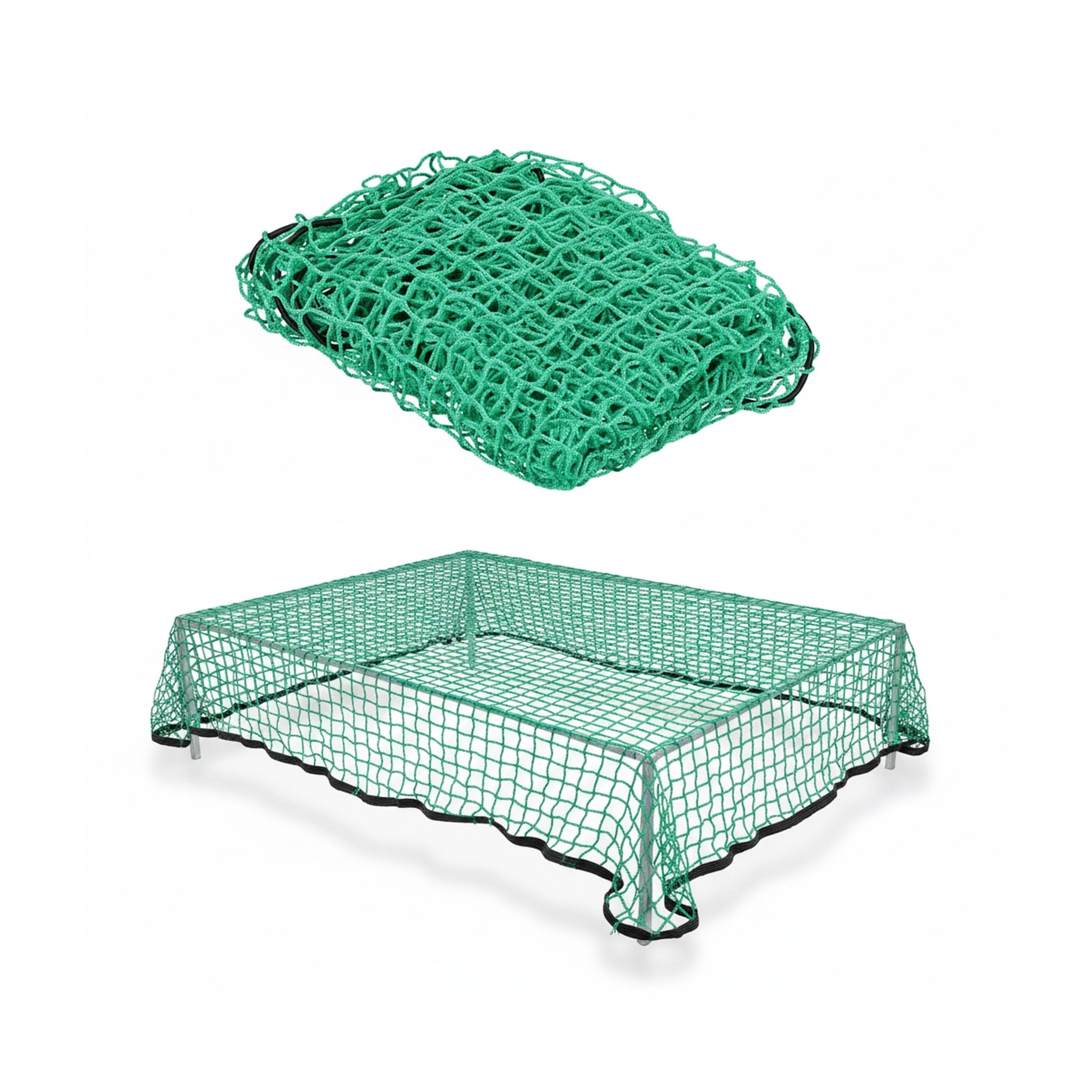 Relaxdays Siatka na przyczepę, rozciągliwa do 2 x 3 m, siatka zabezpieczająca ładunek, nierozciągnięta, 1,25 x 2,1 m, PE, zielona