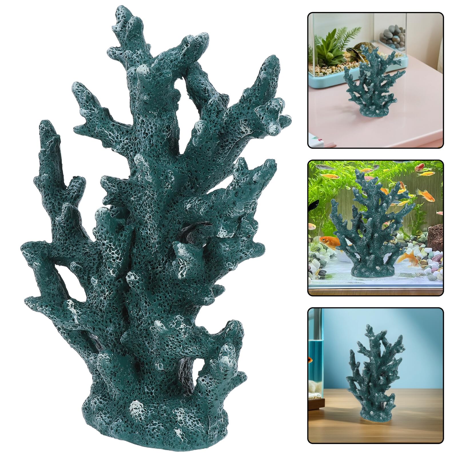 Symulowany posąg koralowca sztuczny koral Rośliny akwariowe wystrój sztucznej rafy sztuczna koralowa Centralny element z żywicy koralowej Aquarium Coral Reef Olive Green