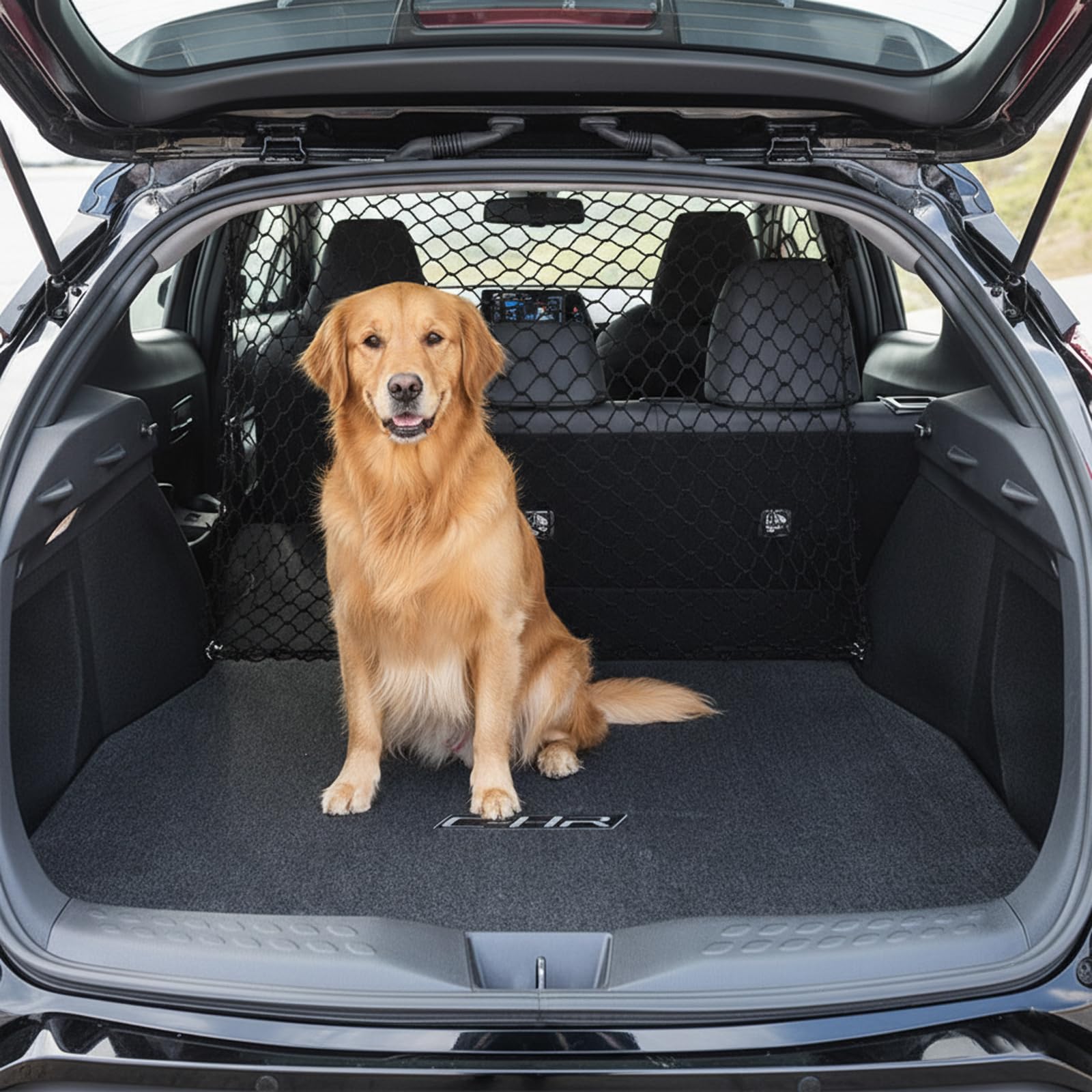 YcsRnn Dog Guard for Car Boot, Car Dog Barrier with Adjustable Straps, 120 x 70 cm Pet Divider for Vehicle Organisation During Travel, Universal Fit for SUV Sedan Estate Cars