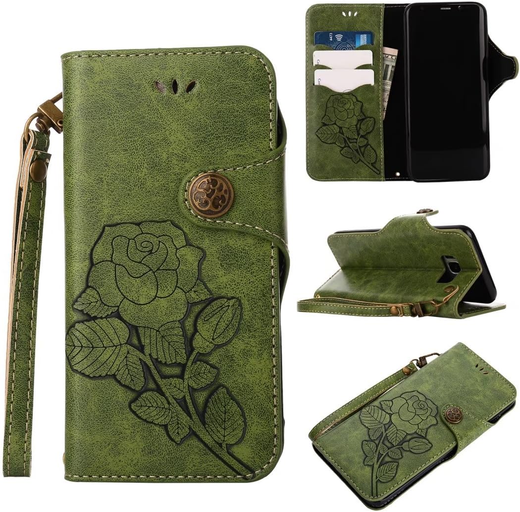 COWX Samsung Galaxy S8 Plus Book Style PU Leather Case Flip Cover Case Wallet Case Cover With PU Leather Case with Holder for Samsung Galaxy S8 Plus Wallet-Style Phone Case S8 Plus Mobile Phone Cover