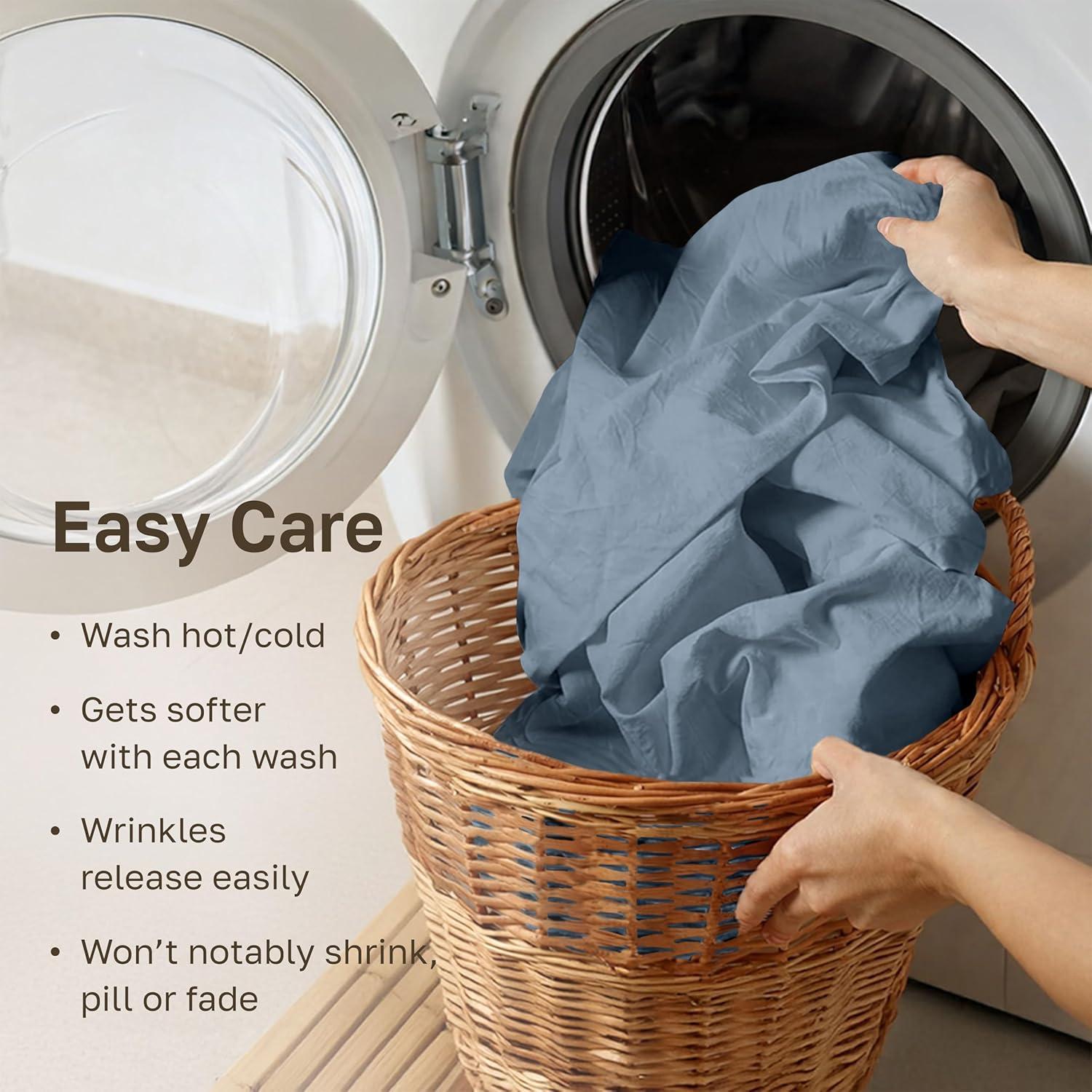 California Design Den Luxury 100% Cotton Sateen - Buttery Soft 800 Thread Count Queen Bed Sheet Set, Durable Deep Pocket Sheet Set - Blue - Image 6