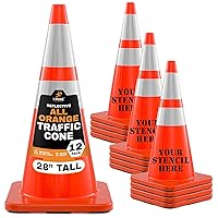 Vista 55 de Xpose Safety Conos de tráfico naranjas de 28 pulgadas con collares de 6 y 4 pulgadas, 1 paquete – Cono de seguridad de plástico PVC multiusos