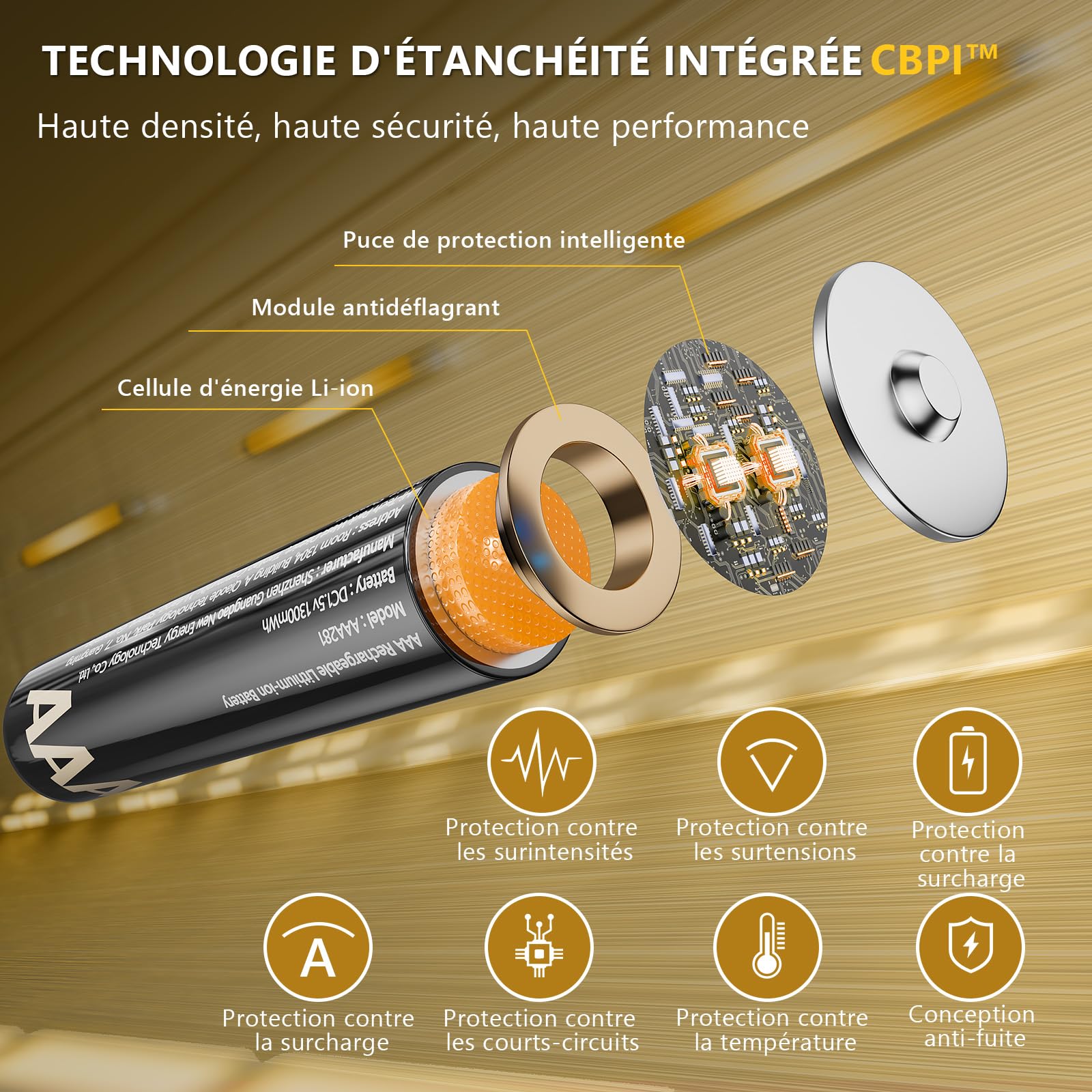 Piles au Lithium Rechargeables avec Chargeur (4 piles AA + 4 piles AAA), Organisateur de batterie, 3700 mWh Haute Capacité - 2500 Cycles Longue Durée - Chargeur Rapide Inclus