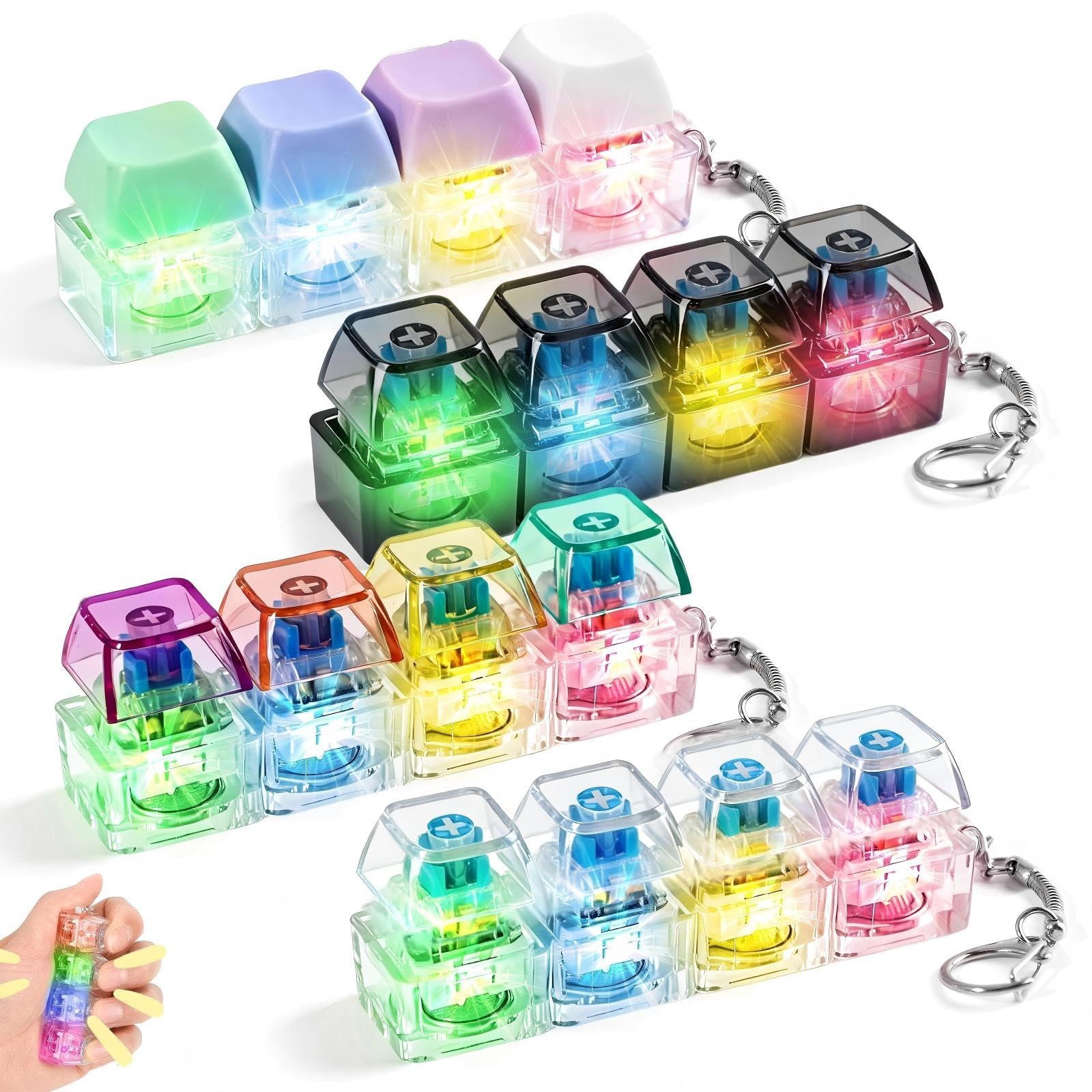 Teclado Fidget Toy Con Llavero Led Para Alivio De Estres Multicolor Teclado Fidget Toy Con Llavero Led Para Alivio De Estres Multicolor