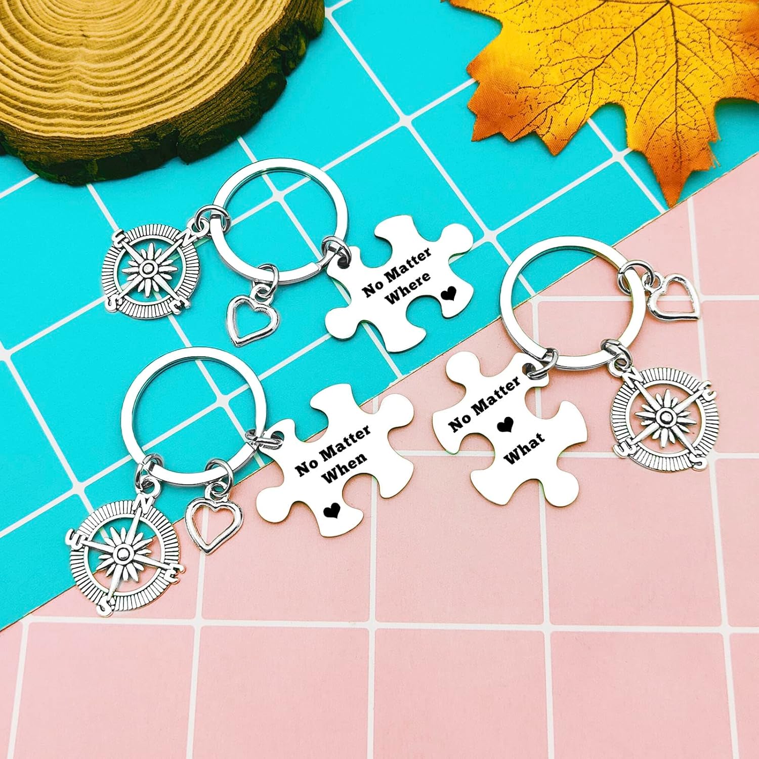 Best Friend Keychain for Sister Long Distance Friendship Gifts for Women Friend Bestie Best Friends Keychain Set of 3 Graduation Gifts for Friends Teens Christmas Birthday Gift Friendship Keychain - Image 6