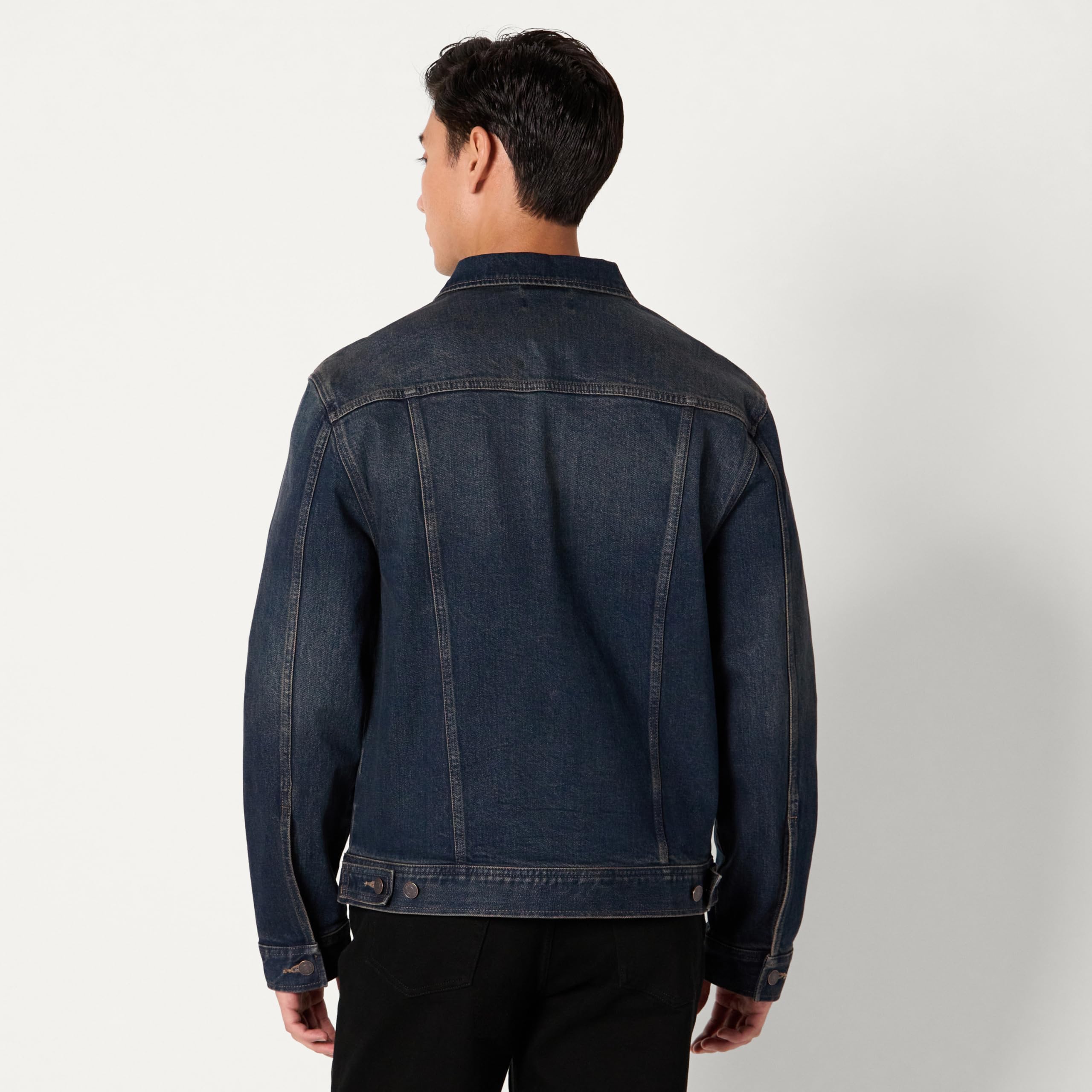 Amazon Essentials Uomo Giacca in Denim a Bassa Elasticità con vestibilità Regolare