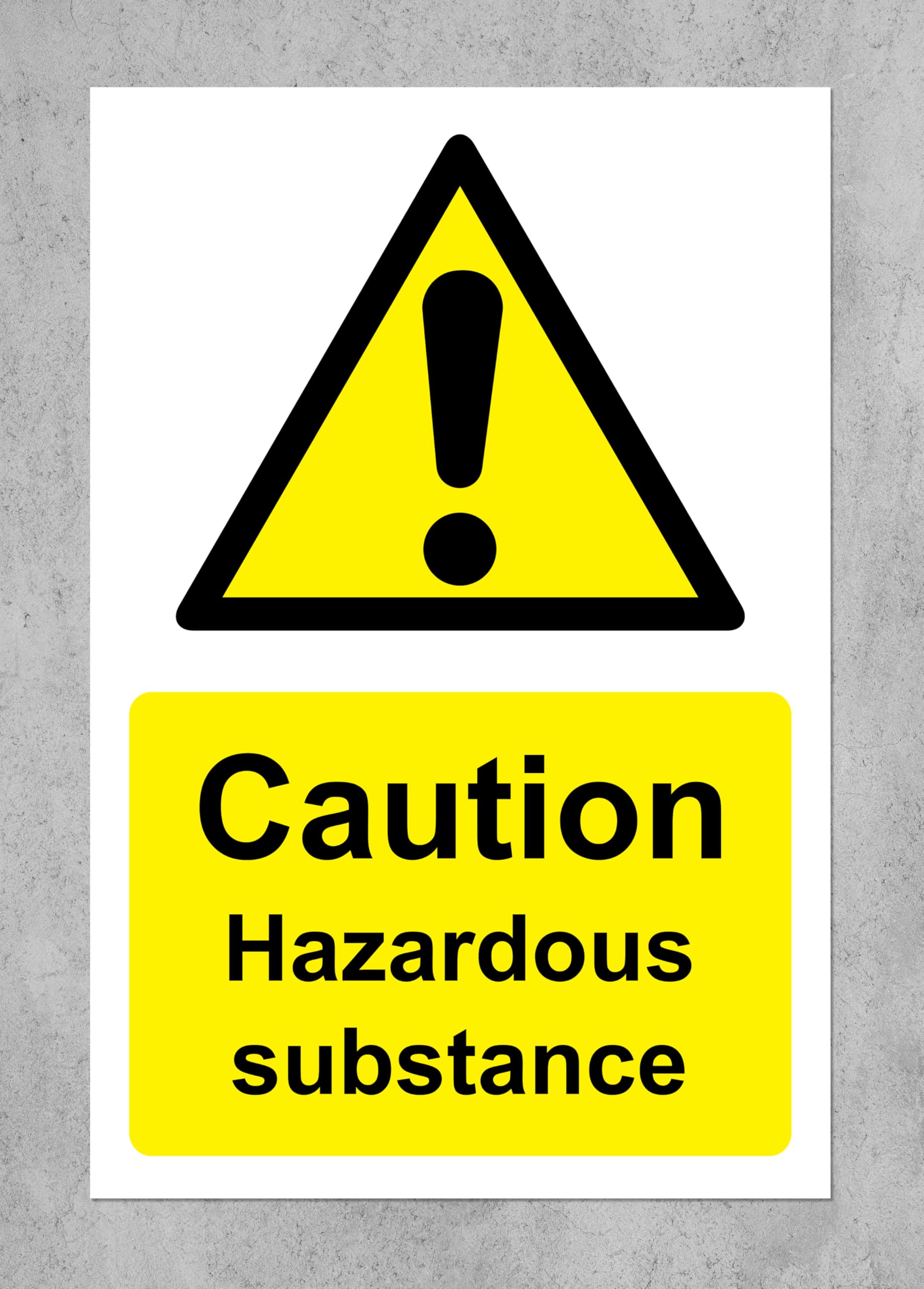 Caution hazardous substance Safety sign - 3mm Aluminium sign 300mm x 200mm