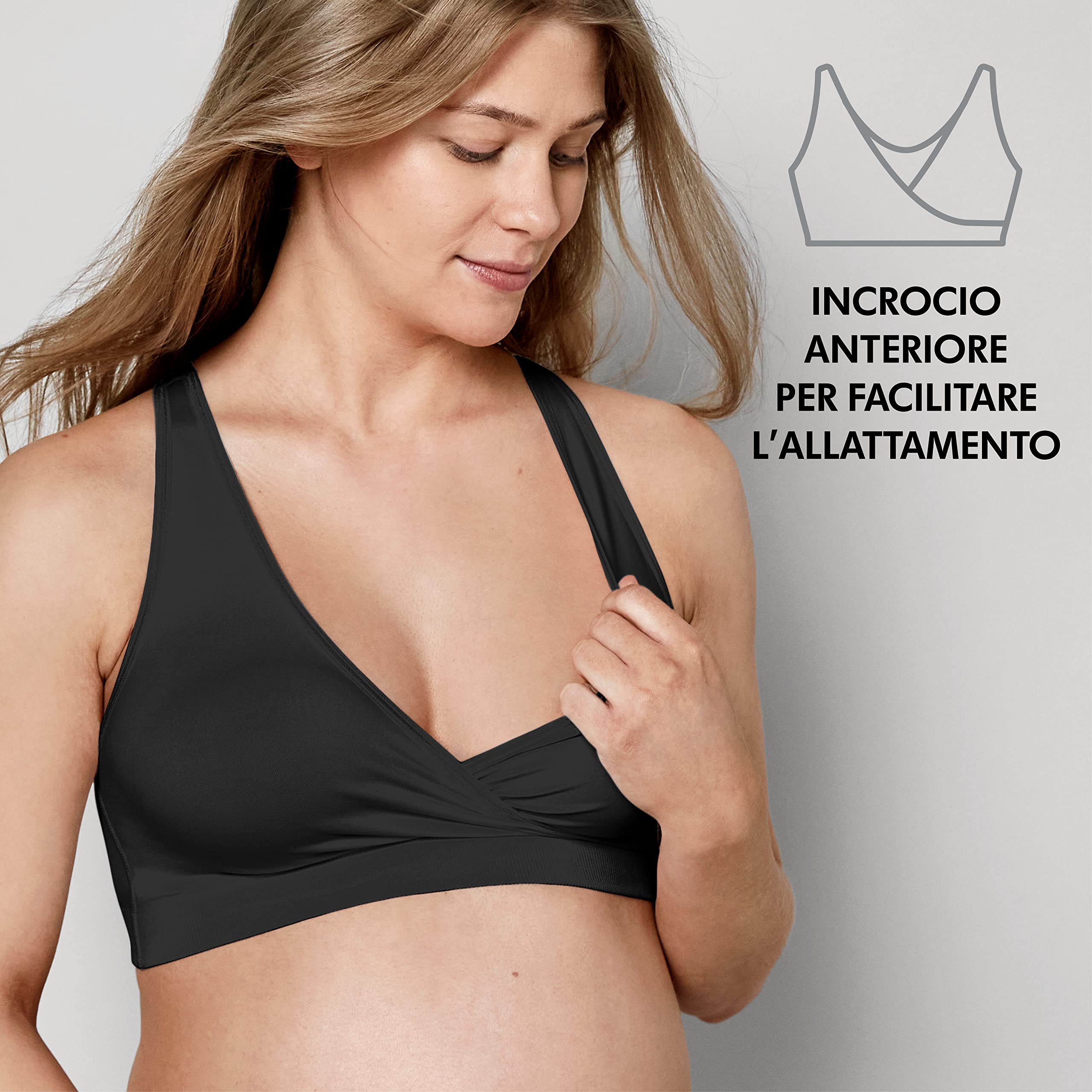 Medela Reggiseno Keep Cool Sleep per Gravidanza e Allattamento Senza Cuciture con Zona Traspirante sul Retro e Tessuto Morbido al Tatto