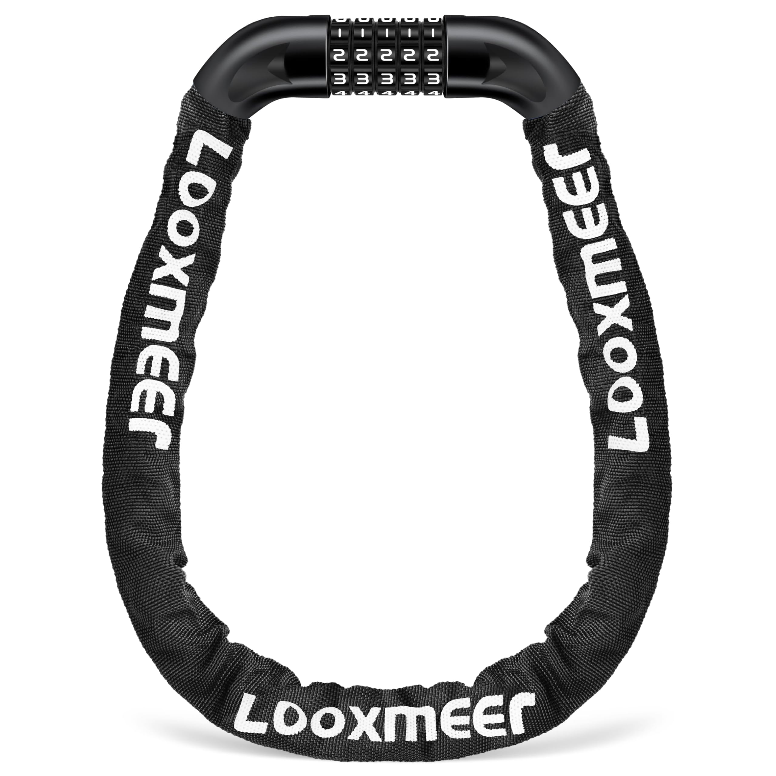 Antivol Vélo Chaîne Looxmeer 90cm - Cadenas Code 5 Chiffres - Alliage Zinc Antivolable Pour Scooter, Moto