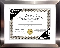 Vista 23 de Creative Picture Frames Carnegie - Marco de diploma de acero inoxidable con acabado de acero inoxidable de 12 x 16 pulgadas con vidrio negro