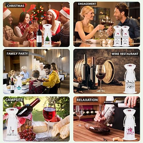 Miniatura 5 de 10 bolsas de regalo de vino de sublimación en blanco, bolsa de lona para botella de vino con cordón, adecuada para sublimación, serigrafía, graffiti