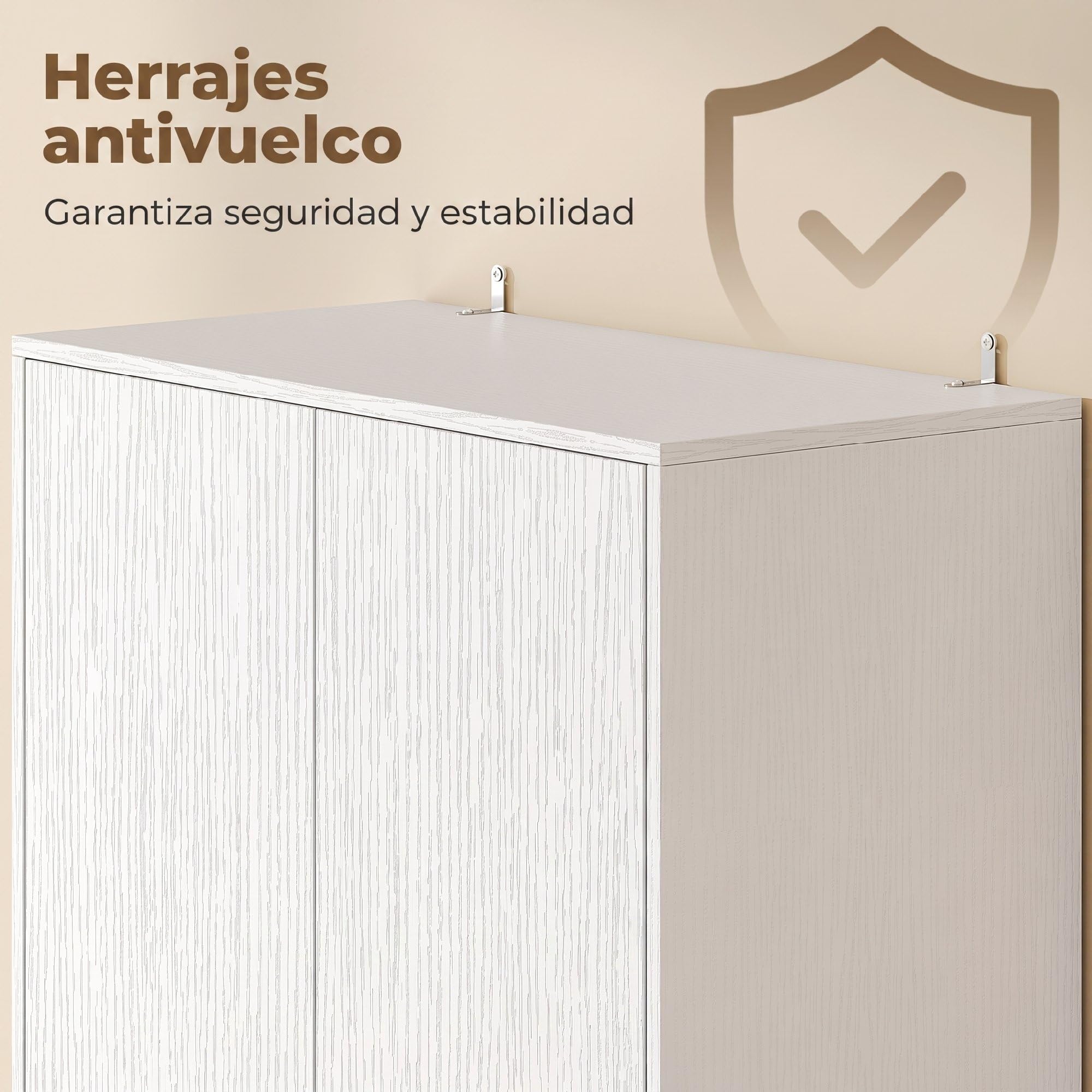 HOMCOM Alacena de Cocina Alta 4 Puertas, Cierre Suave 60x30x170 cm Blanco | Mueble Auxiliar de Cocina, Estantes Ajustables, 2 Compartimentos Abiertos, para Comedor, Salón