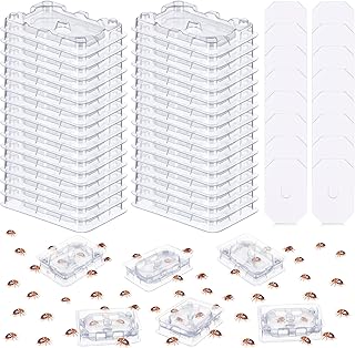 Qualirey 32 PCS Bed Bug Detector Reusable, Bedbug Traps with Strong Glue, Bedbug Interceptors, Early Detection Glue Trap for Bed Legs, Indoor Pest Control Blocker for Home and Travel (Clear-16 Set)