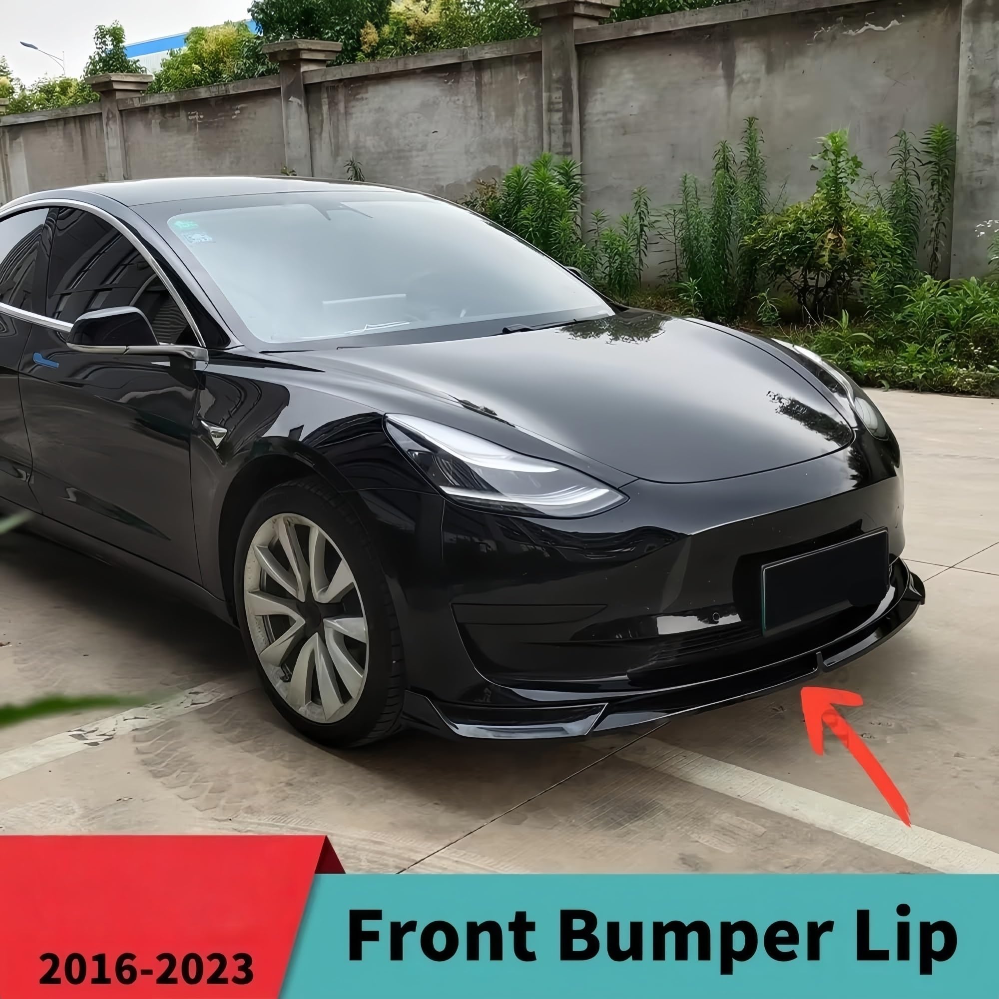 Spoiler Anteriore Auto Spoiler kit corpo diffusore labbro paraurti anteriore per Tesla per modello 3 Y 2017(MY Glossy Black)