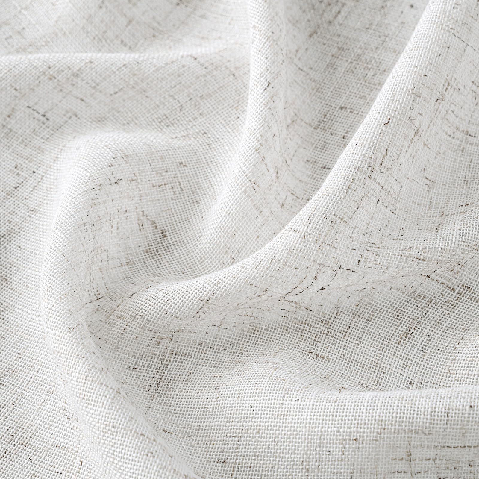 EMEMA Rideau Lin Blanc Œillets Transparent Rideaux 2x140x245cm | Transparent Léger Doux Flux Lumière Intimité Salon Bureau Vintage Élégant Aspect Naturel Tissu Respirant Lavable Machine