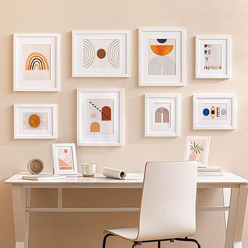 Miniatura 5 de eletecpro Juego de 10 marcos de fotos de 11 x 14 pulgadas, collage de fotos, decoración de pared, fotos de 8 x 10 pulgadas con paspartú o de 11 x 14