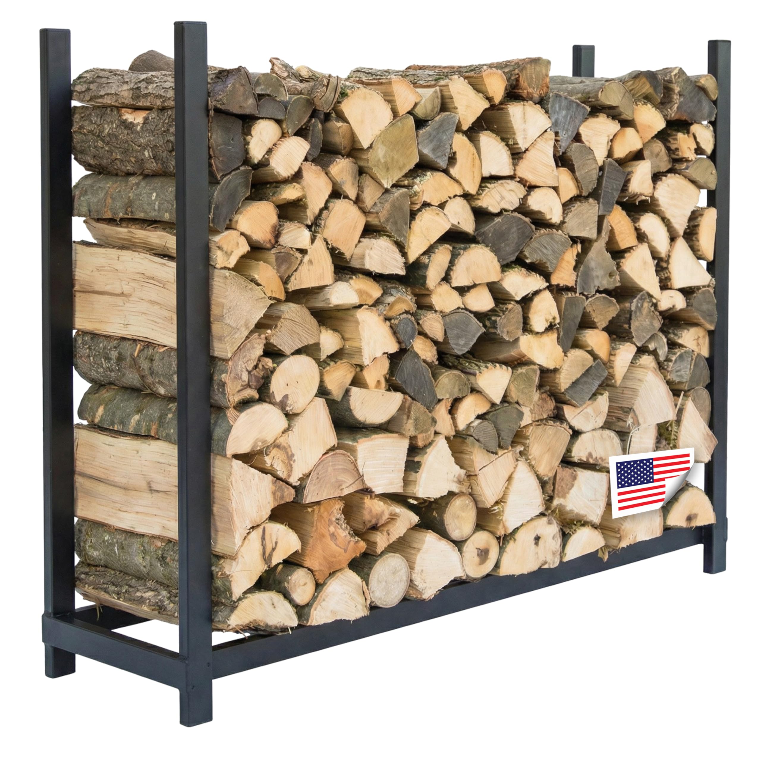 Woodhaven 5-foot firewood rack, heavy-duty steel | Mubboo
