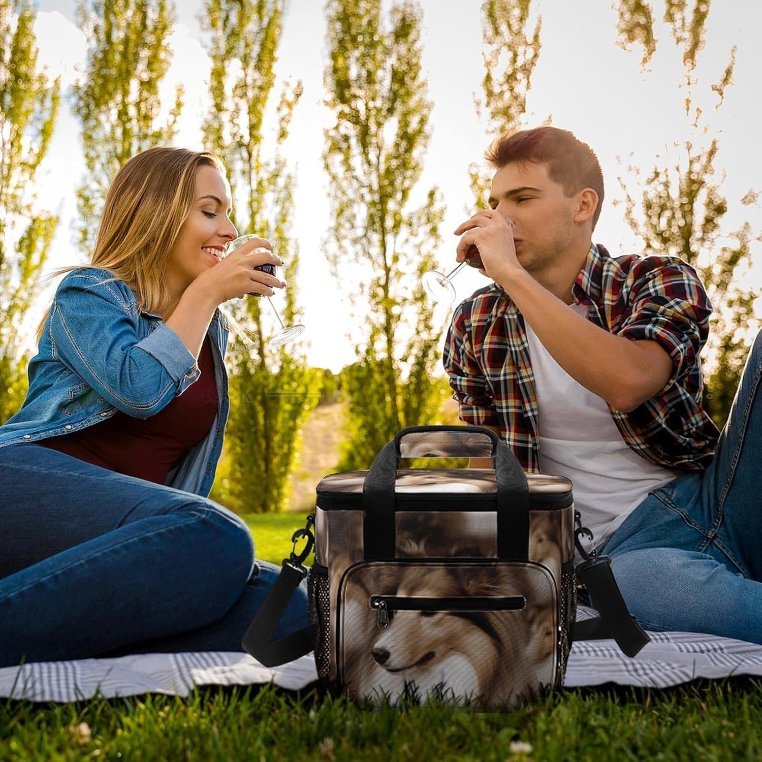 Shelties Dog Cooler Bag Portable Insulated Lunch Bags Leakproof Ice Chest Large Capacity Soft Cooler Tote for Picnic Camping Work Travel Keep Food Drinks Fresh 22.5L