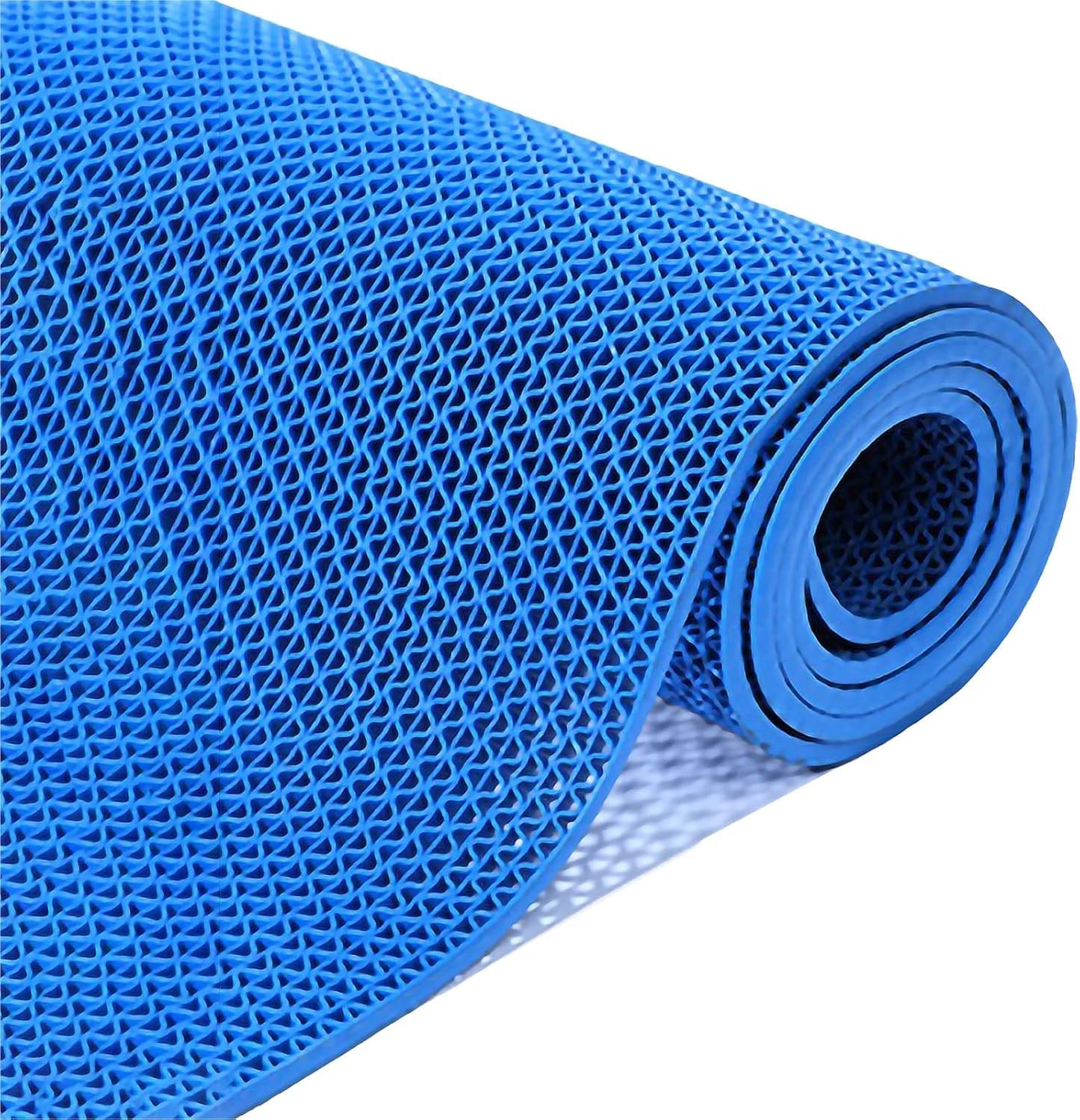 Hpthly Blue 5Mm Thick Wet Area Carpet, Pvc Non-Slip Drainage Floor Mat For Bathroom Swimming Pool Kitchen Garage,-90Cmx300cm