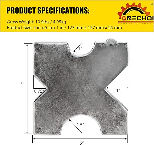 Miniatura 6 de Placa de prensa de árbol, placas de prensa de metal de 20 toneladas hechas de material AR400F con resistencia de rendimiento de más de 140,000 PSI,