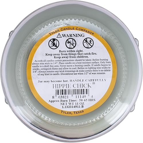 Miniatura 4 de Tyler Paquete de 4 velas aromáticas en tarro aromático de vidrio de 11 onzas con 2 mechas verde salvia, pollo hippie