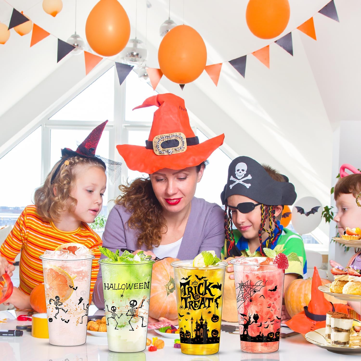 50 Pcs 16 Oz Halloween Plastic Cups, Happy Halloween Disposable Clear Cups, Party Decor Disposable Cups - Ideal for Coffee, Beer, Drinks, Ice Cream, Snacks - Image 5