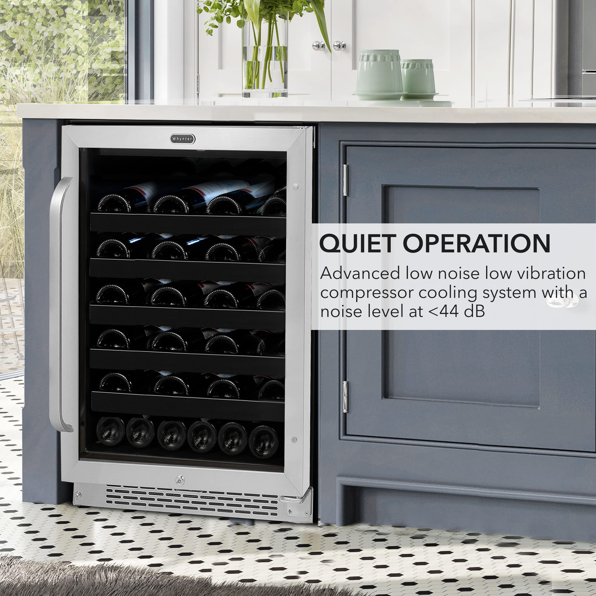 Whynter Bwr-408sb 24 Inch Built-In 46 Bottle Undercounter Stainless Steel Wine Refrigerator With Reversible Door, Digital Control And Lock on Fridge.com - View 4