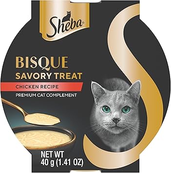 Sheba Bisque Lickable Cat Treats & Cat Food Toppers Chicken Recipe, 1.4 oz. Bowls, 14 Count