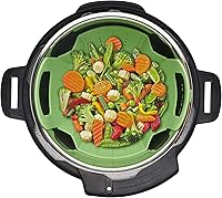 Vista 7 de Instant Pot oficial - Molde de silicona con tapa, para bocadillos de huevo, Cesta de silicona para vapor., Verde