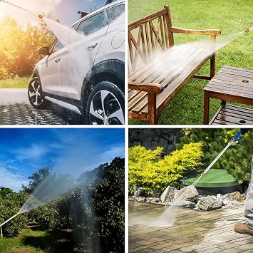 Jethose Pressure Washer, 2-in-1 High Pressure Power Washer with 2 Nozzles, Garden Hose Nozzle Sprayer, Power Washer Jet Nozzle for Car, Home, Garden (Blue)