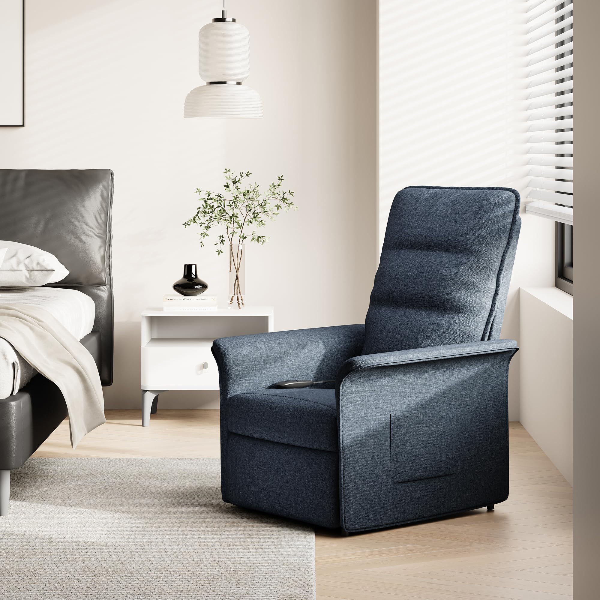 FLEXISPOT Fauteuil Relax Électrique, Fauteuil Inclinable avec Dossier Réglable 105°-155°, Fauteuil TV pour Chambre, Salon et Home cinéma, Gris Foncé