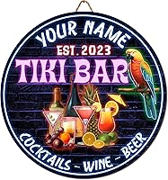 Vista 15 de V VIBEPY Letrero de madera personalizado de Tiki Bar, decoraciones de barra TIki, decoración de salón Tiki, letrero de barra Tiki Huts, letrero