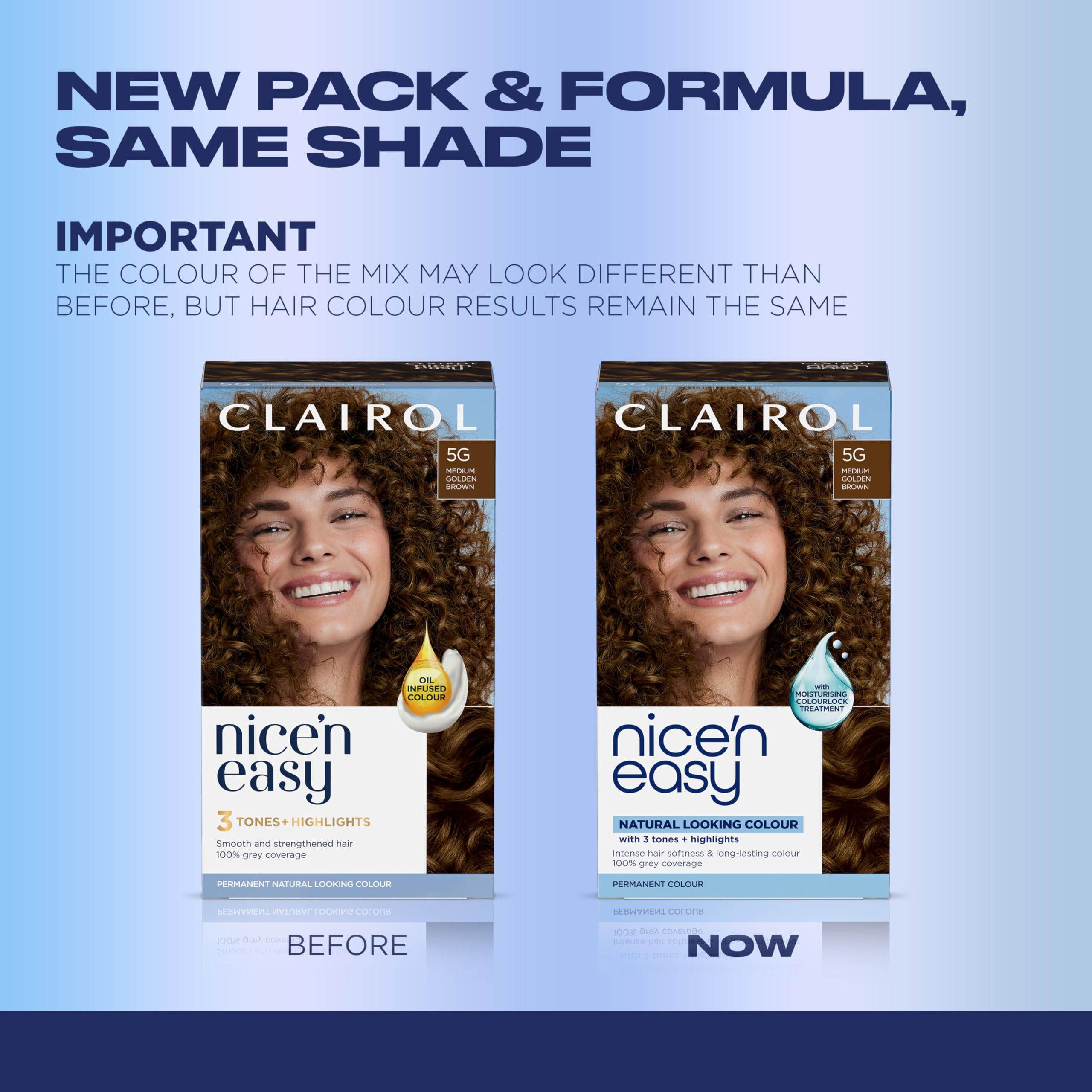 Clairol Nice'n Easy Permanent Hair Dye, 5CB Medium Warm Chestnut